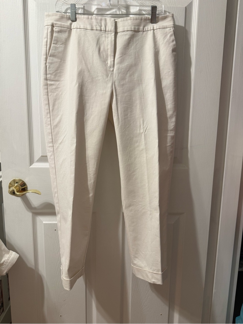 Boden Cream Tailored Crop Trousers